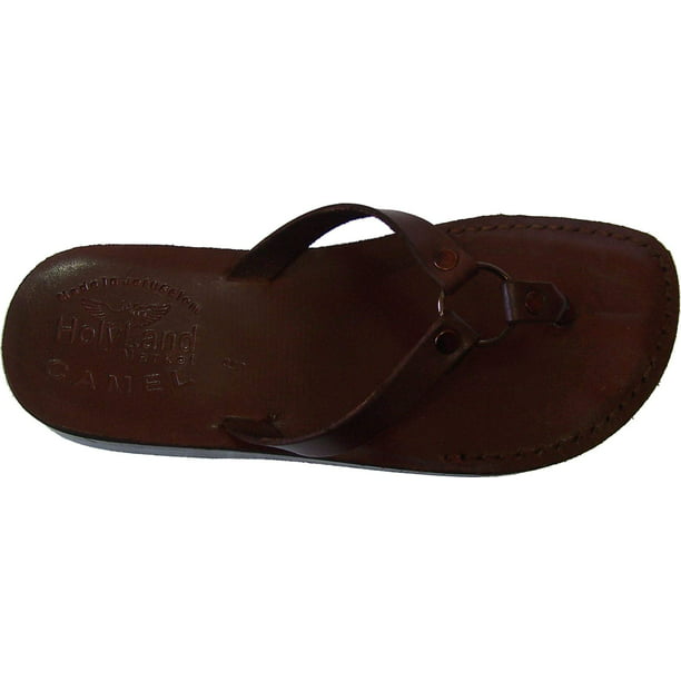 Holy Land Market Unisex Genuine Leather Biblical Flip Flops Jesus - Yashua